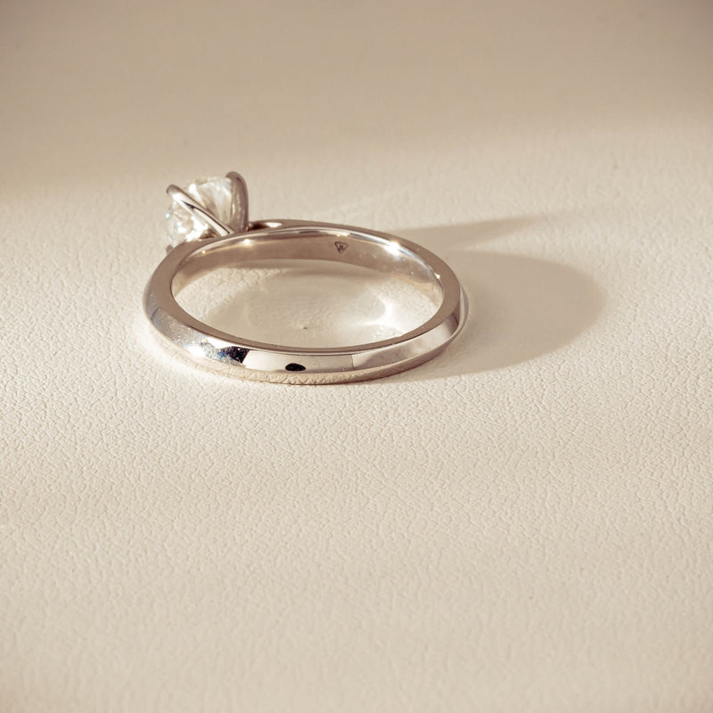 18ct White Gold .78ct Reclaimed Diamond Venetian Ring - Ring - Walker & Hall