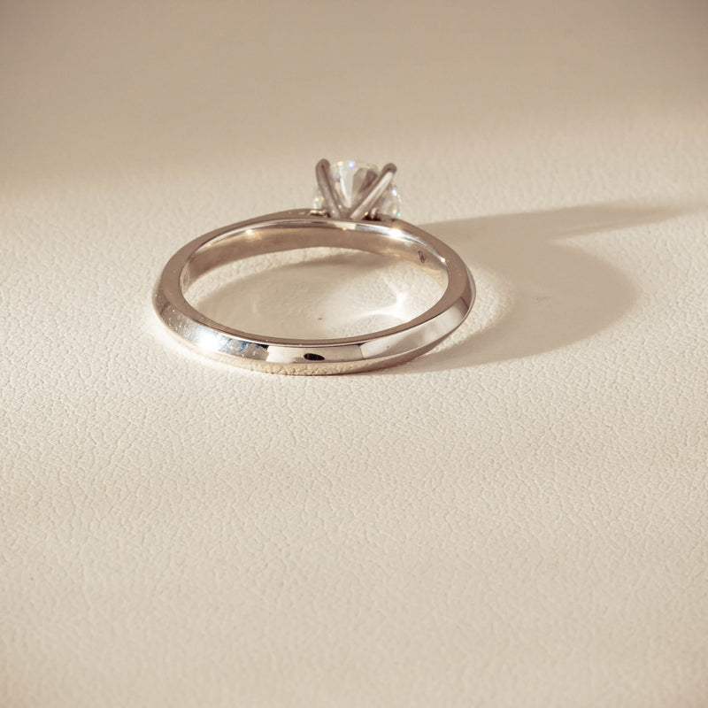 18ct White Gold .78ct Reclaimed Diamond Venetian Ring - Ring - Walker & Hall