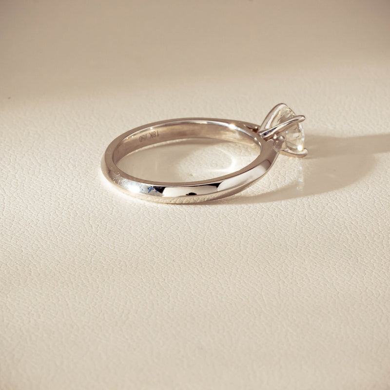 18ct White Gold .78ct Reclaimed Diamond Venetian Ring - Ring - Walker & Hall