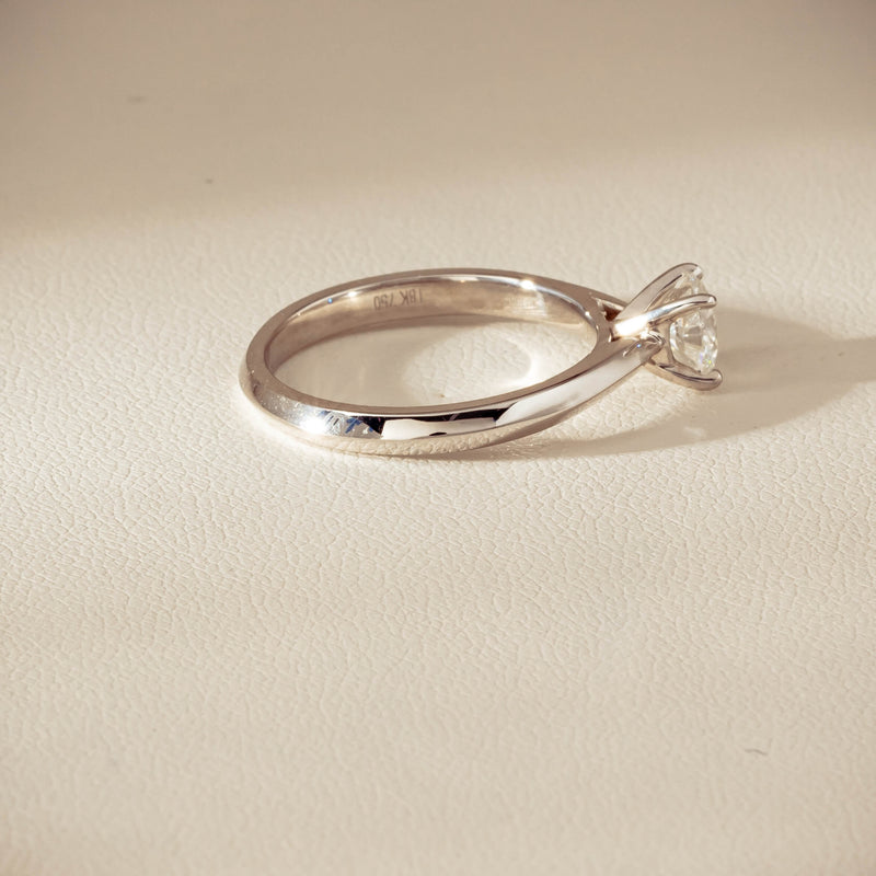 18ct White Gold .78ct Reclaimed Diamond Venetian Ring - Ring - Walker & Hall