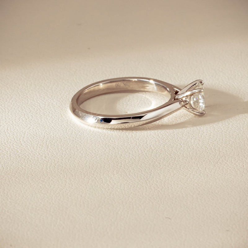 18ct White Gold .78ct Reclaimed Diamond Venetian Ring - Ring - Walker & Hall