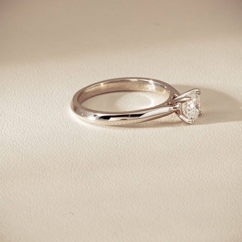 18ct White Gold .78ct Reclaimed Diamond Venetian Ring - Ring - Walker & Hall