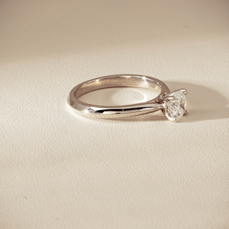 18ct White Gold .78ct Reclaimed Diamond Venetian Ring - Ring - Walker & Hall