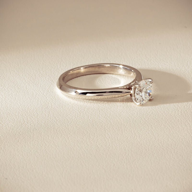 18ct White Gold .78ct Reclaimed Diamond Venetian Ring - Ring - Walker & Hall