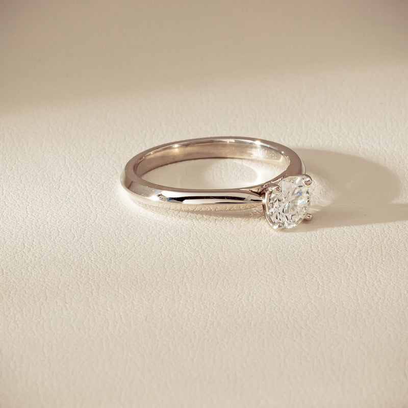 18ct White Gold .78ct Reclaimed Diamond Venetian Ring - Ring - Walker & Hall