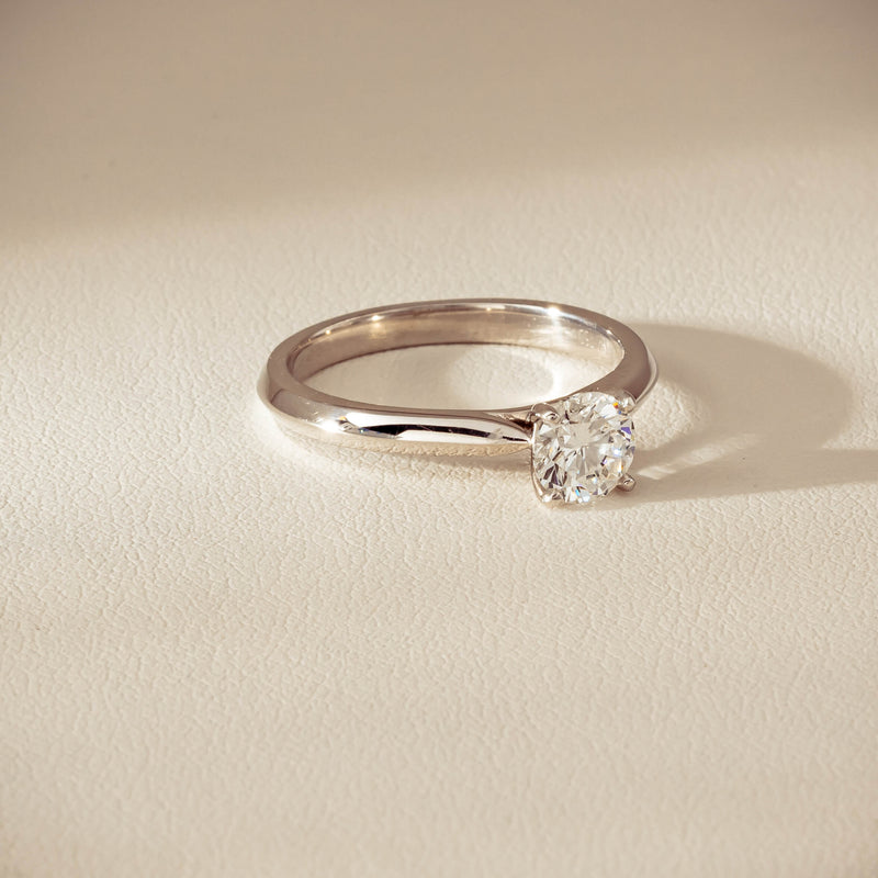 18ct White Gold .78ct Reclaimed Diamond Venetian Ring - Ring - Walker & Hall