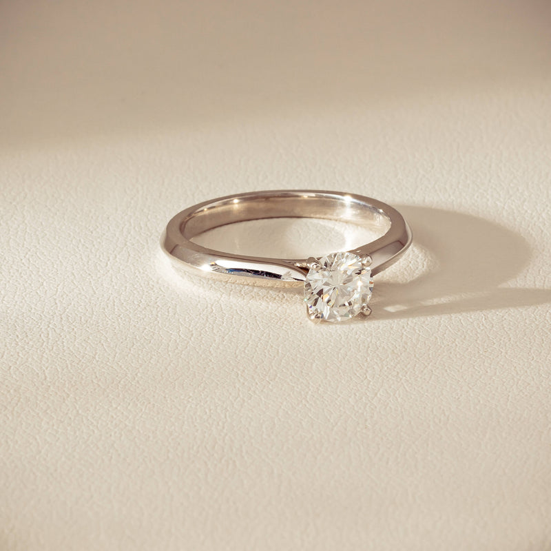 18ct White Gold .78ct Reclaimed Diamond Venetian Ring - Ring - Walker & Hall