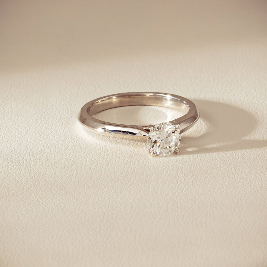 18ct White Gold .78ct Reclaimed Diamond Venetian Ring - Ring - Walker & Hall