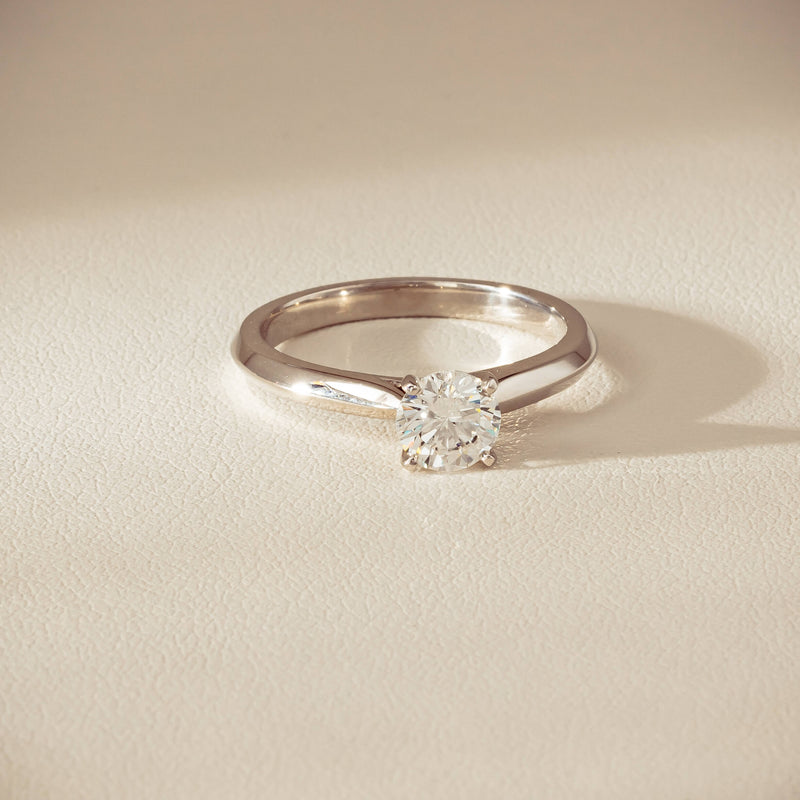 18ct White Gold .78ct Reclaimed Diamond Venetian Ring - Ring - Walker & Hall