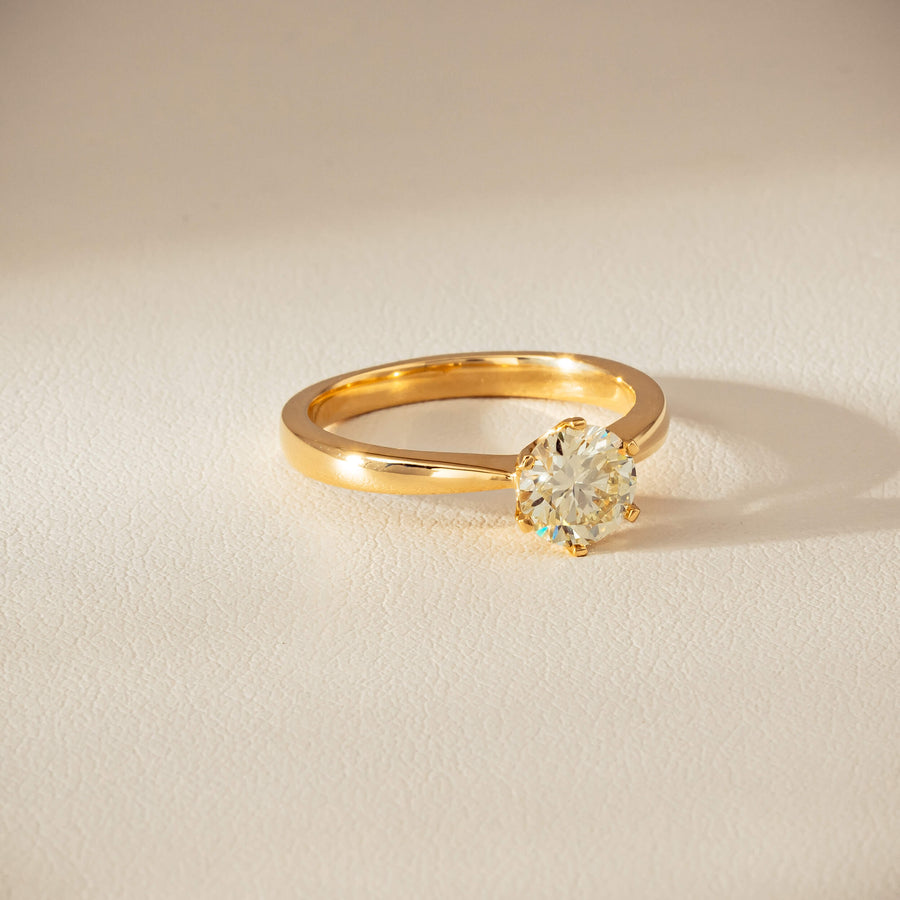 18ct Yellow Gold 1.05ct Reclaimed Fancy Diamond Nova Ring - Ring - Walker & Hall