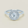 18ct White Gold .69ct Old-Cut Diamond Daisy Ring - Ring - Walker & Hall