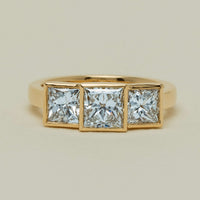 18ct Yellow Gold 2.42ct Reclaimed Princess-Cut Diamond Ring - Ring - Walker & Hall