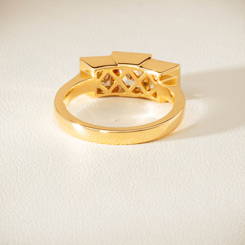 18ct Yellow Gold 2.42ct Reclaimed Princess-Cut Diamond Ring