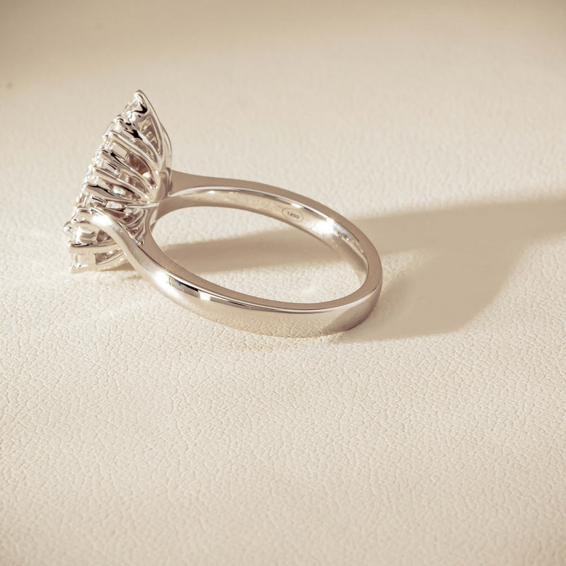 18ct White Gold 1.03ct Pear Cut Reclaimed Diamond Belle Ring - Ring - Walker & Hall