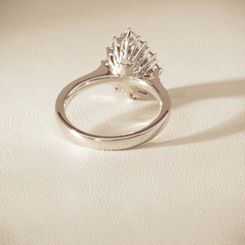 18ct White Gold 1.03ct Pear Cut Reclaimed Diamond Belle Ring - Ring - Walker & Hall