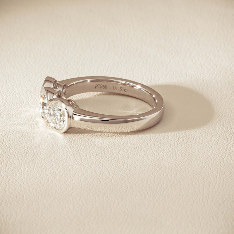 Platinum 1.61ct Reclaimed Diamond Three-Stone Natalia Ring - Ring - Walker & Hall