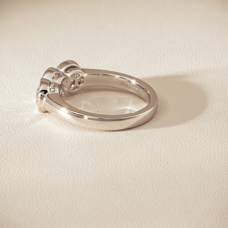 Platinum 1.61ct Reclaimed Diamond Three-Stone Natalia Ring - Ring - Walker & Hall