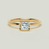 18ct Yellow Gold .62ct Reclaimed Princess-Cut Diamond Elle Ring - Ring - Walker & Hall