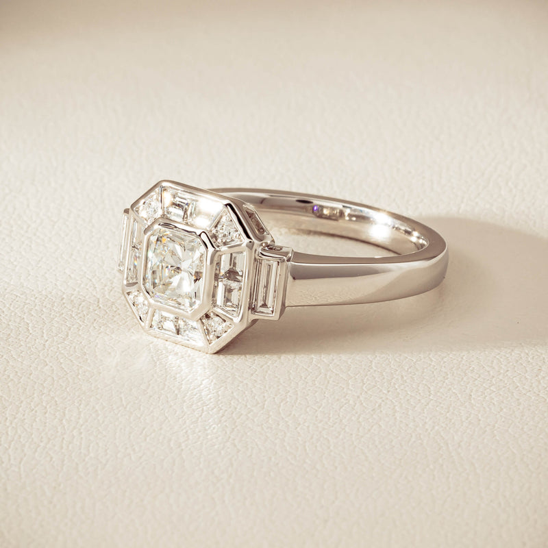 18ct White Gold .75ct Reclaimed Diamond Magritte Ring - Ring - Walker & Hall