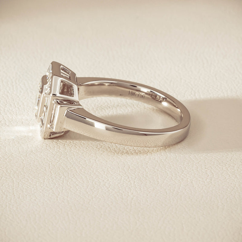 18ct White Gold .75ct Reclaimed Diamond Magritte Ring - Ring - Walker & Hall