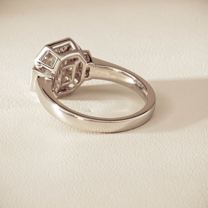 18ct White Gold .75ct Reclaimed Diamond Magritte Ring - Ring - Walker & Hall