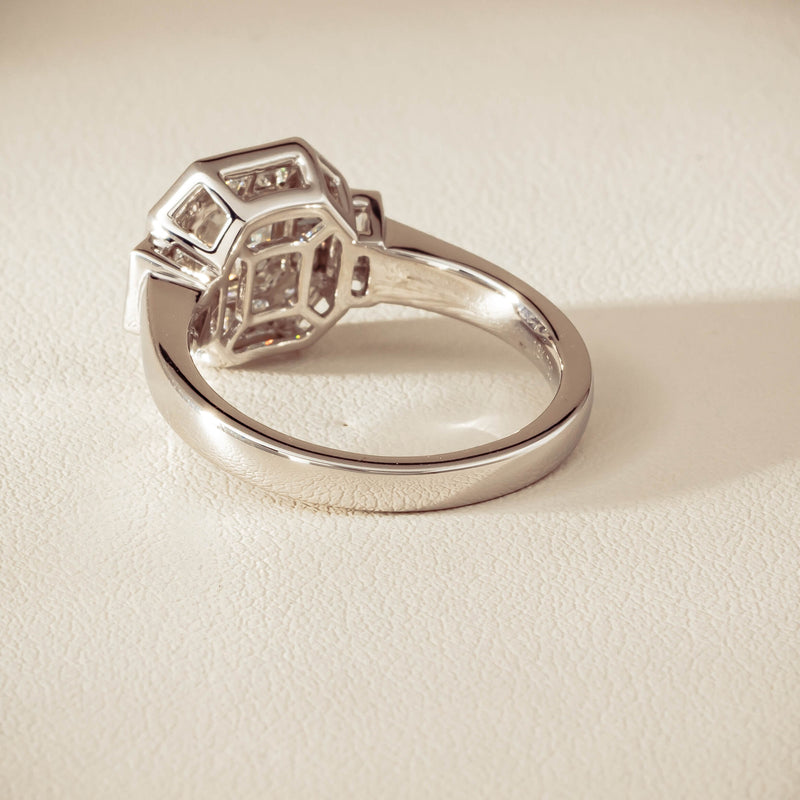 18ct White Gold .75ct Reclaimed Diamond Magritte Ring - Ring - Walker & Hall