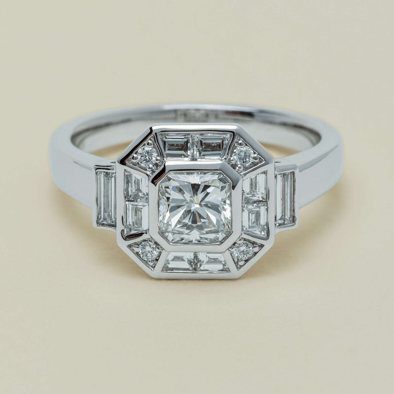 18ct White Gold .75ct Reclaimed Diamond Magritte Ring - Ring - Walker & Hall