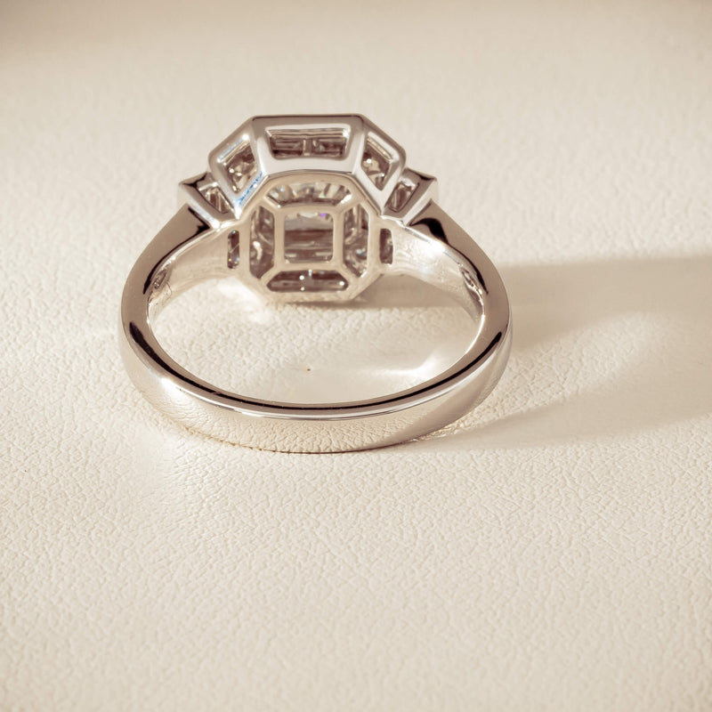 18ct White Gold .75ct Reclaimed Diamond Magritte Ring - Ring - Walker & Hall