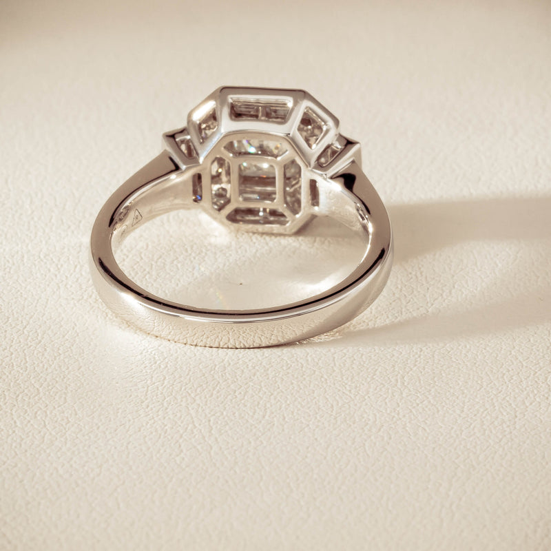 18ct White Gold .75ct Reclaimed Diamond Magritte Ring - Ring - Walker & Hall