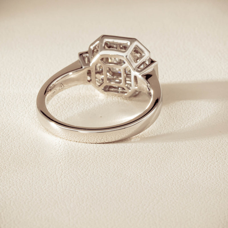 18ct White Gold .75ct Reclaimed Diamond Magritte Ring - Ring - Walker & Hall