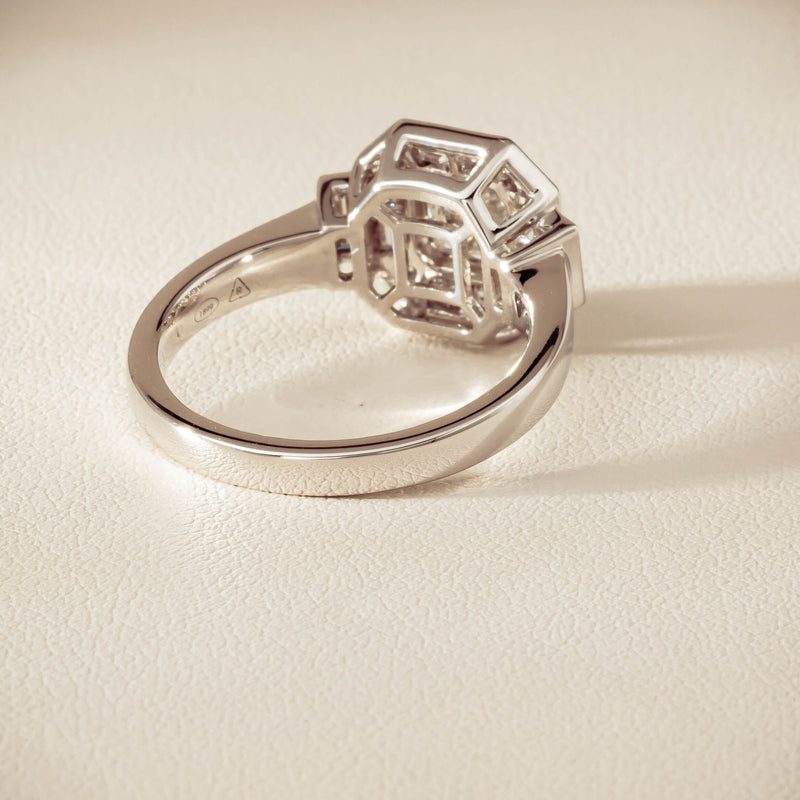 18ct White Gold .75ct Reclaimed Diamond Magritte Ring - Ring - Walker & Hall