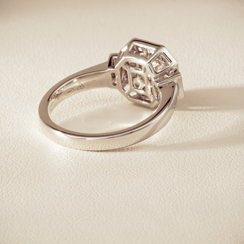 18ct White Gold .75ct Reclaimed Diamond Magritte Ring - Ring - Walker & Hall