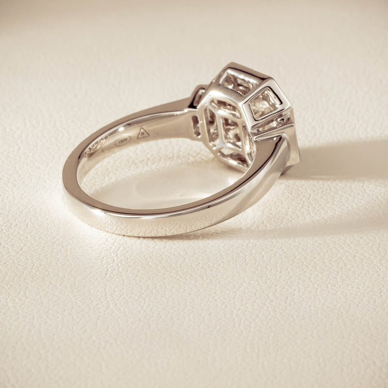 18ct White Gold .75ct Reclaimed Diamond Magritte Ring - Ring - Walker & Hall