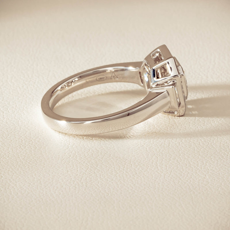 18ct White Gold .75ct Reclaimed Diamond Magritte Ring - Ring - Walker & Hall