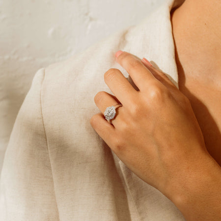 18ct White Gold .75ct Reclaimed Diamond Magritte Ring - Ring - Walker & Hall