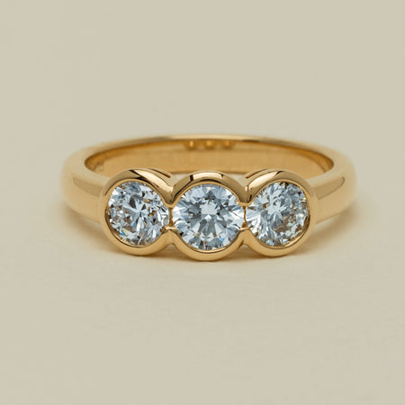 18ct Yellow Gold 1.17ct Diamond Three-Stone Natalia Ring - Ring - Walker & Hall