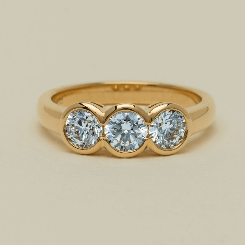 18ct Yellow Gold 1.17ct Diamond Three-Stone Natalia Ring - Ring - Walker & Hall