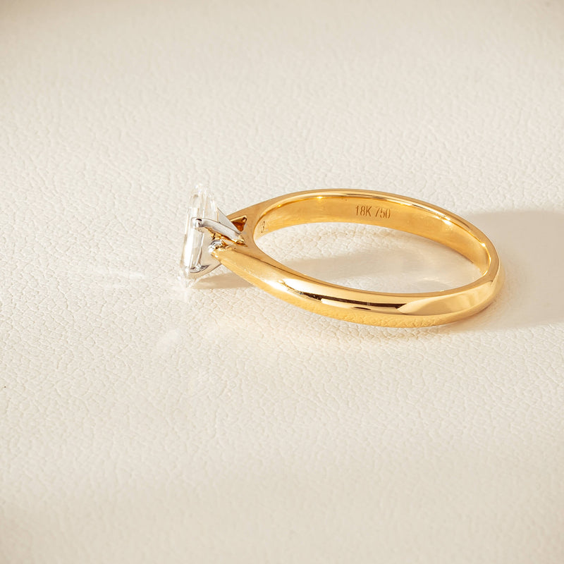 18ct Yellow Gold .70ct Modified Oval Diamond Venetian Ring - Ring - Walker & Hall