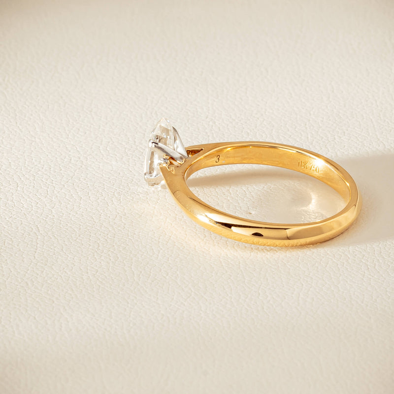 18ct Yellow Gold .70ct Modified Oval Diamond Venetian Ring - Ring - Walker & Hall