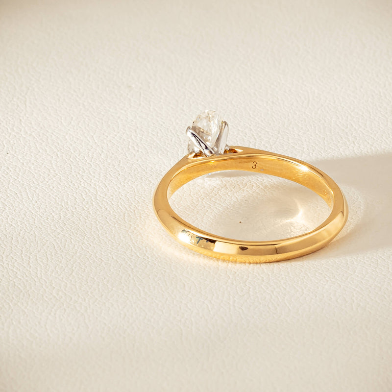 18ct Yellow Gold .70ct Modified Oval Diamond Venetian Ring - Ring - Walker & Hall