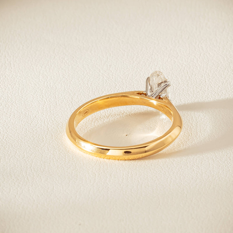 18ct Yellow Gold .70ct Modified Oval Diamond Venetian Ring - Ring - Walker & Hall