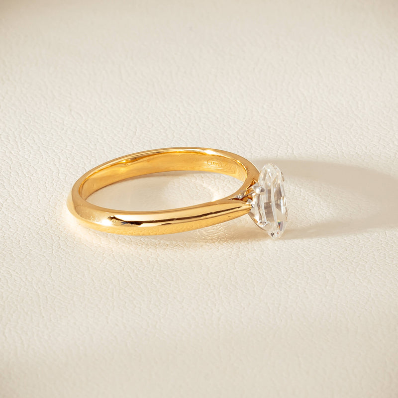 18ct Yellow Gold .70ct Modified Oval Diamond Venetian Ring - Ring - Walker & Hall