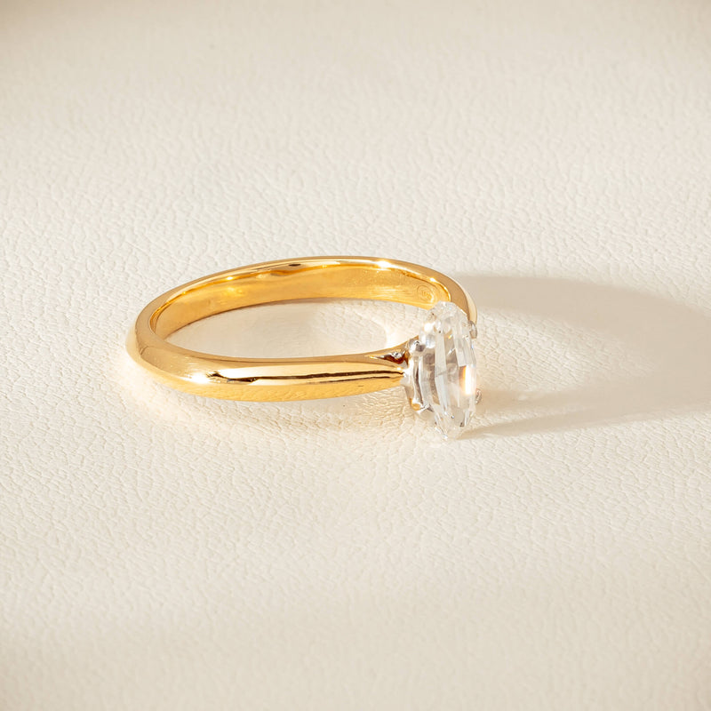 18ct Yellow Gold .70ct Modified Oval Diamond Venetian Ring - Ring - Walker & Hall