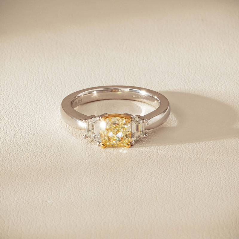 18ct White Gold 1.32ct Fancy Diamond Three-Stone Ring - Ring - Walker & Hall