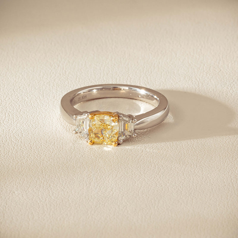 18ct White Gold 1.32ct Fancy Diamond Three-Stone Ring - Ring - Walker & Hall