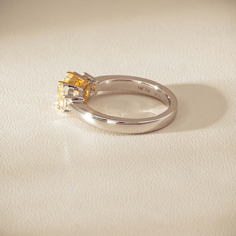 18ct White Gold 1.32ct Fancy Diamond Three-Stone Ring - Ring - Walker & Hall