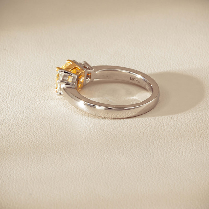 18ct White Gold 1.32ct Fancy Diamond Three-Stone Ring - Ring - Walker & Hall