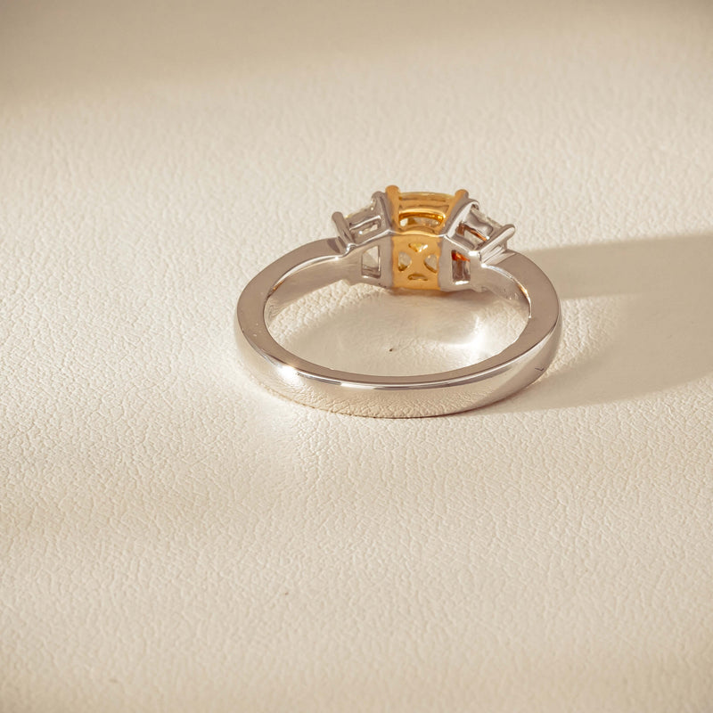 18ct White Gold 1.32ct Fancy Diamond Three-Stone Ring - Ring - Walker & Hall