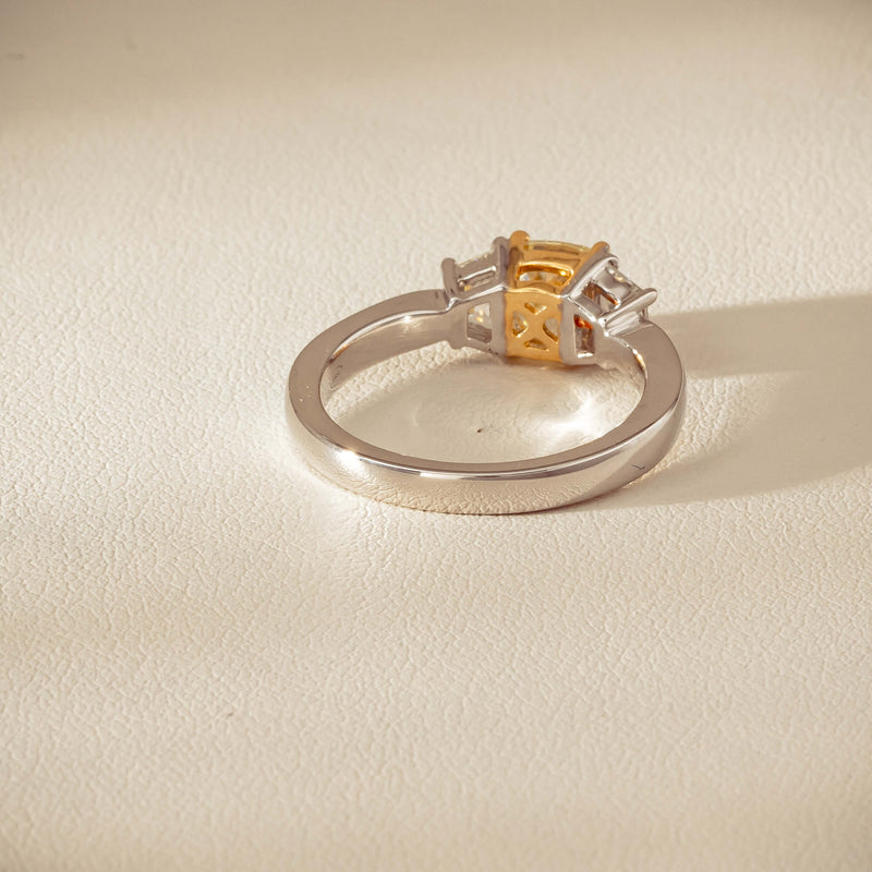 18ct White Gold 1.32ct Fancy Diamond Three-Stone Ring - Ring - Walker & Hall