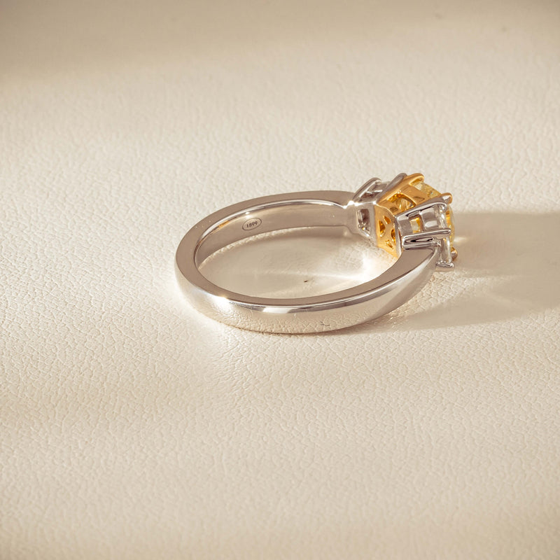 18ct White Gold 1.32ct Fancy Diamond Three-Stone Ring - Ring - Walker & Hall